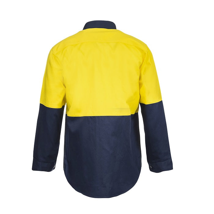 Workcraft WS3022 HiVis Two Tone L/S Cotton Drill Shirt
