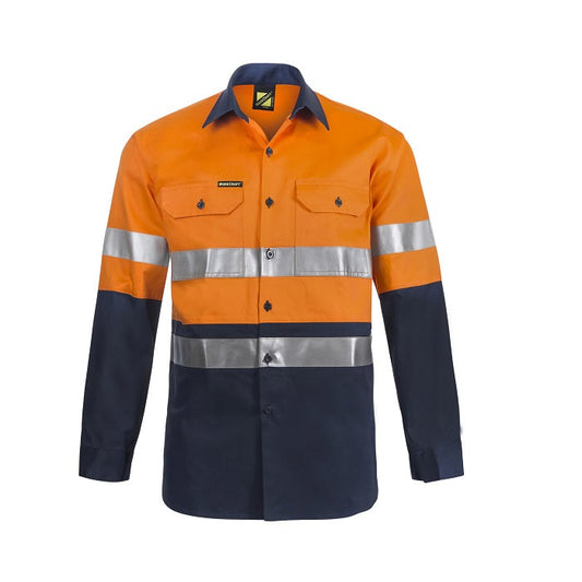 Workcraft WS4000 HiVis Two Tone L/Sleeve Shirt 3M tape