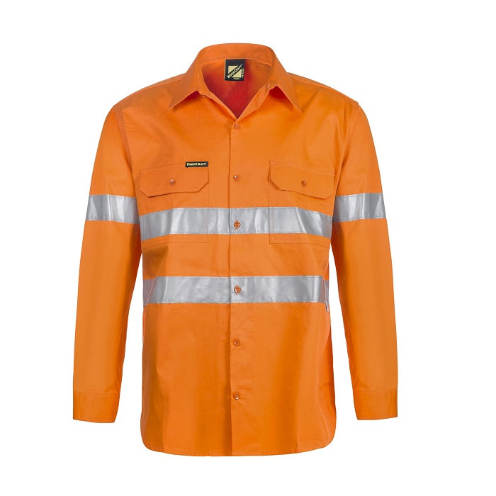 Workcraft WS4131 Lightweight HiVis L/S Vented Cotton Drill Shirt