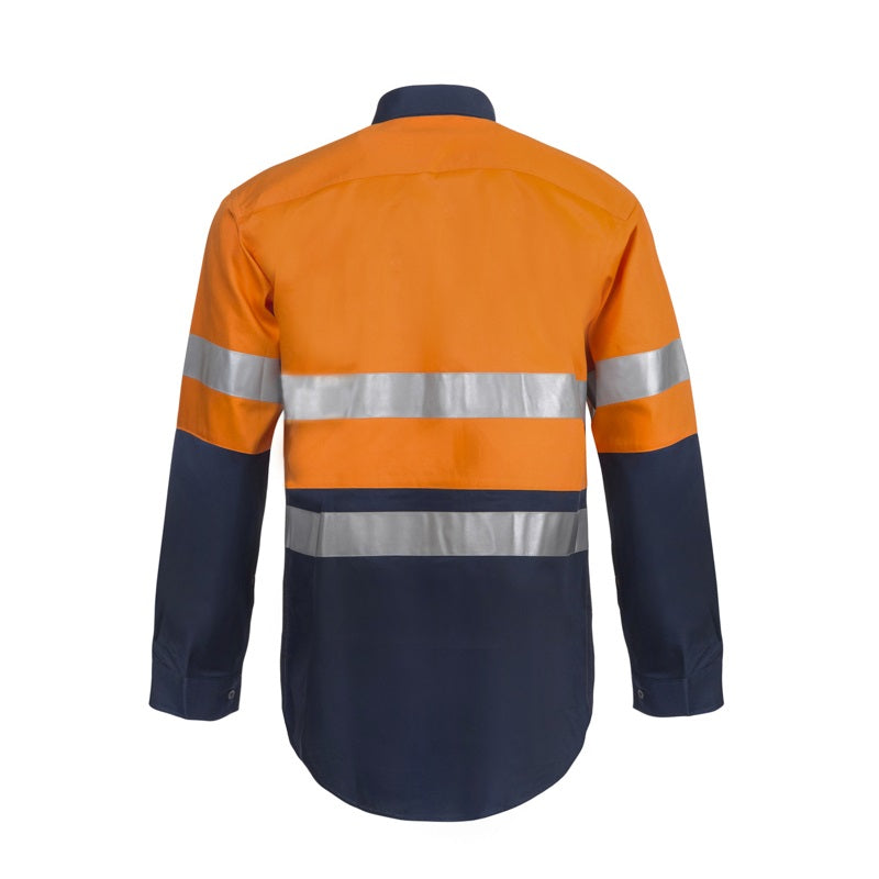 Workcraft WS6030 Lightweight HiVis Two Tone L/S Vented Cotton Drill Shirt