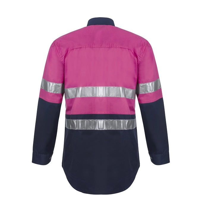 Workcraft WS4132 Lightweight Two Tone L/S Vented Cotton Drill Shirt - Night Use Only