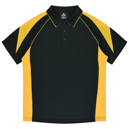 Aussie Pacific N1301 Premier Mens Polo Black/Gold