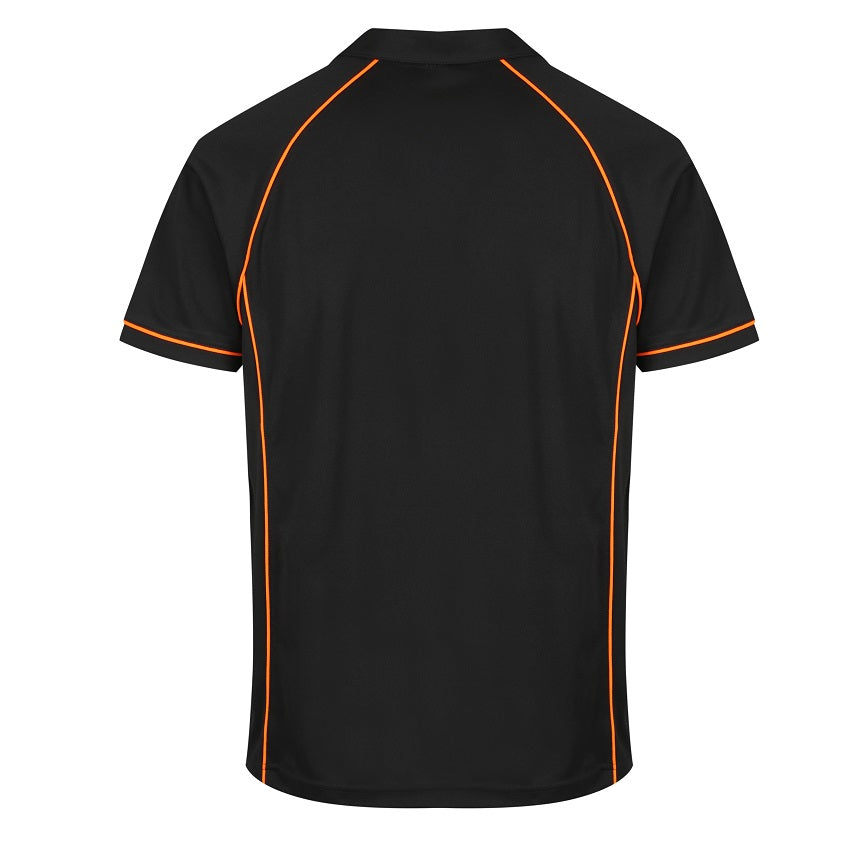 Aussie Pacific N1310 Endeavour Mens Polo Pacific Black/Orange
