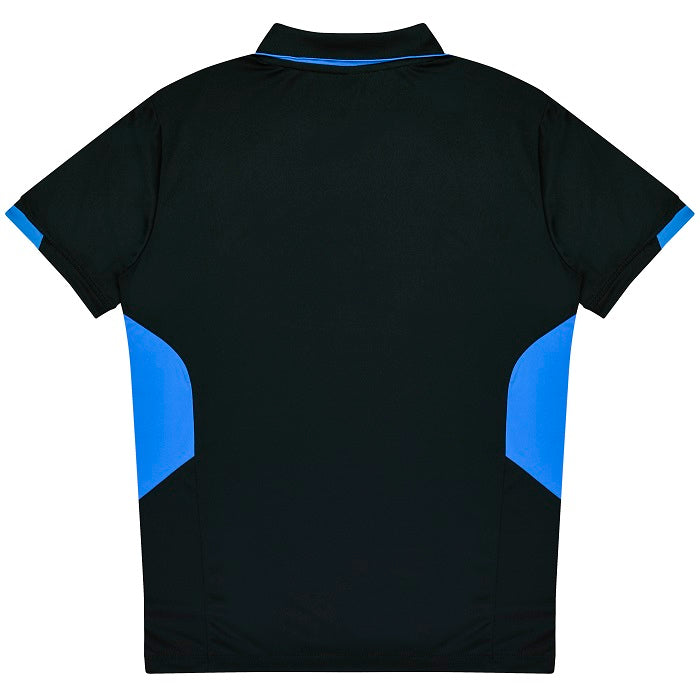 Aussie Pacific N1311 Tasman Mens Polo Black/Cyan