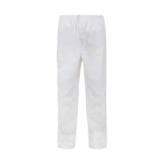 Workcraft WP3012 Food Industry Unisex Elastic Drawstring Pants - White front view