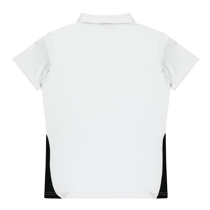 Aussie Pacific N2305 Paterson Ladies Polo Pacific White/Black - Back view