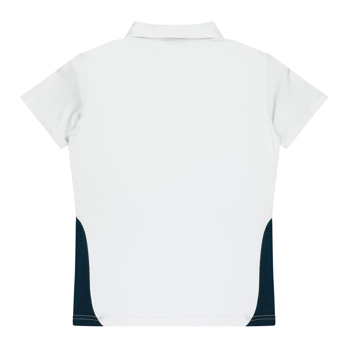 Aussie Pacific N2305 Paterson Ladies Polo Pacific White/Navy- Back view