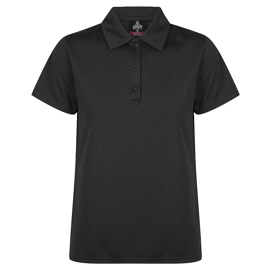 Aussie Pacific N2307 Botany Ladies Polo colour Black- Front view