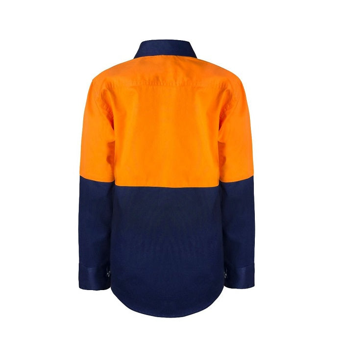 Workcraft WSK127 DISCONTINUED Kids HiVis 2 Tone L/Sleeve Shirt
