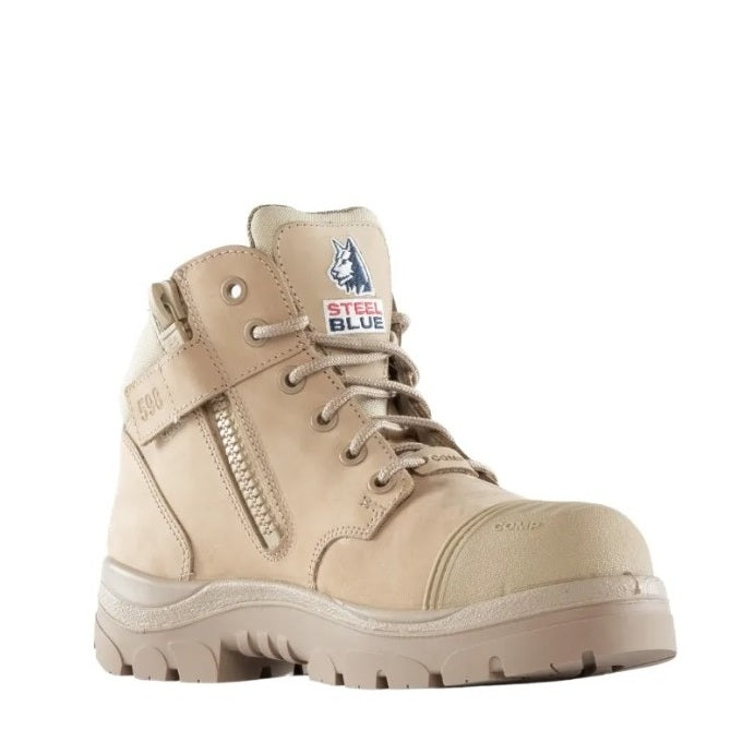 Steel Blue 318598 Parkes Zip Scuff Composite Boots - Sand - Angled View