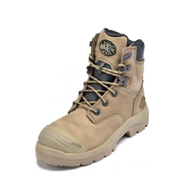 Oliver 55-352Z Stone Lace Up Zip Side 6" Safety Boot