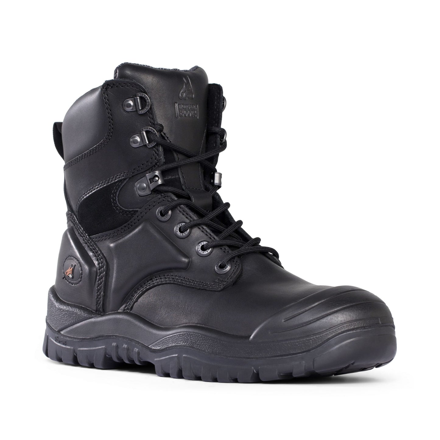 Mongrel 550020 DISCONTINUED Black High Leg Lace Up Boot w/ Scuff Cap Safety Boot