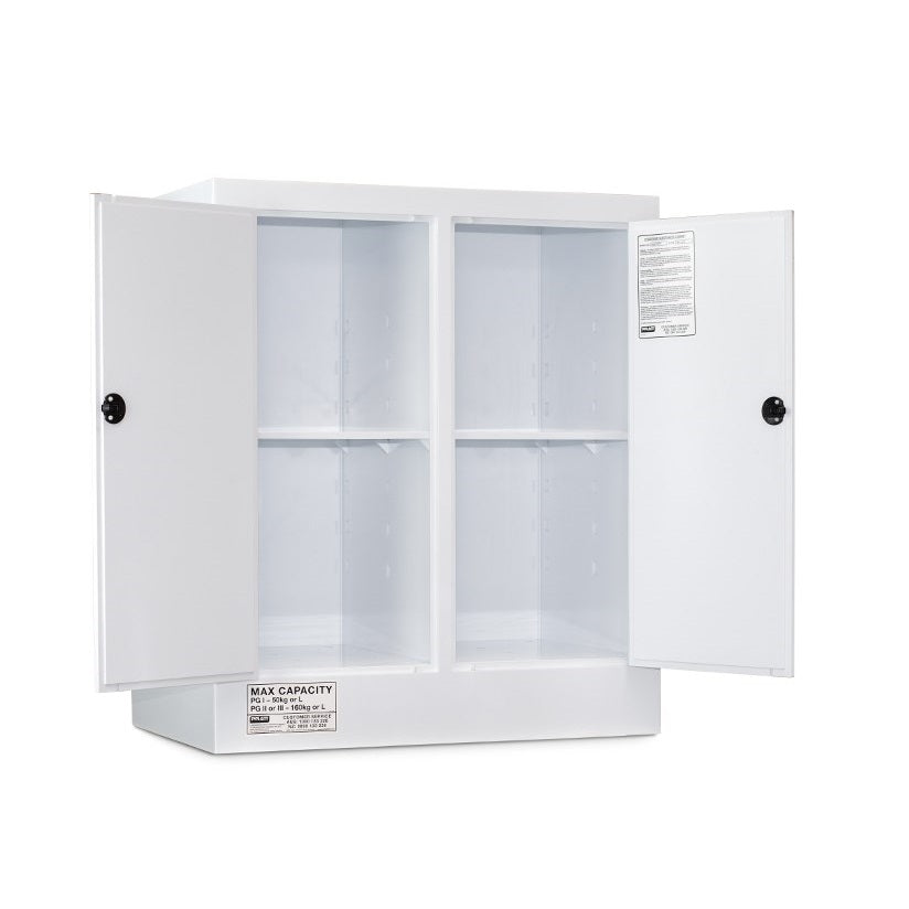 Pratt 5530PSPH CLASS 8 Corrosive Substance Storage Cabinet Polyprophylene 160L 2 Doors 4 Shelves