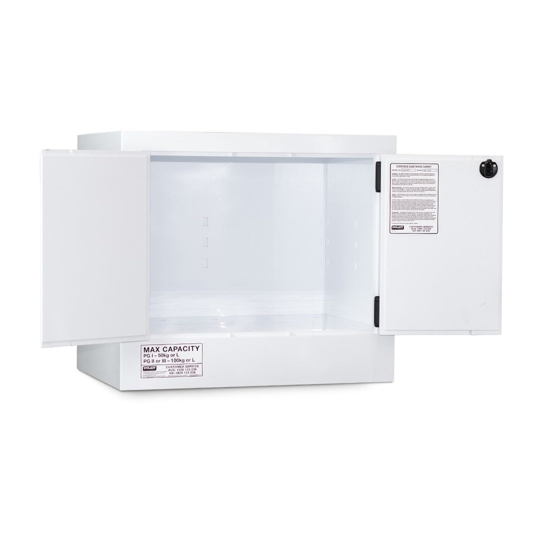 Pratt 5535PSPH CLASS 8 Corrosive Substance Storage Cabinet Polyprophylene 100L 2 Door 1 Shelf
