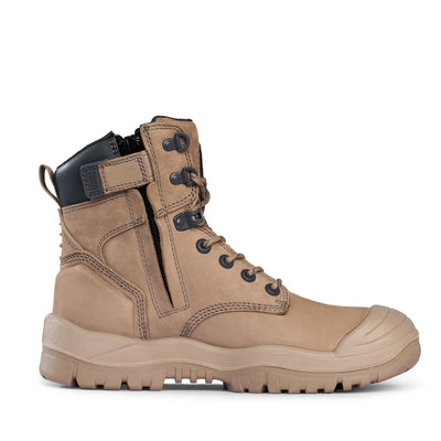 Mongrel 561060 Stone High Leg ZipSider Safety Boots With Scuff Cap