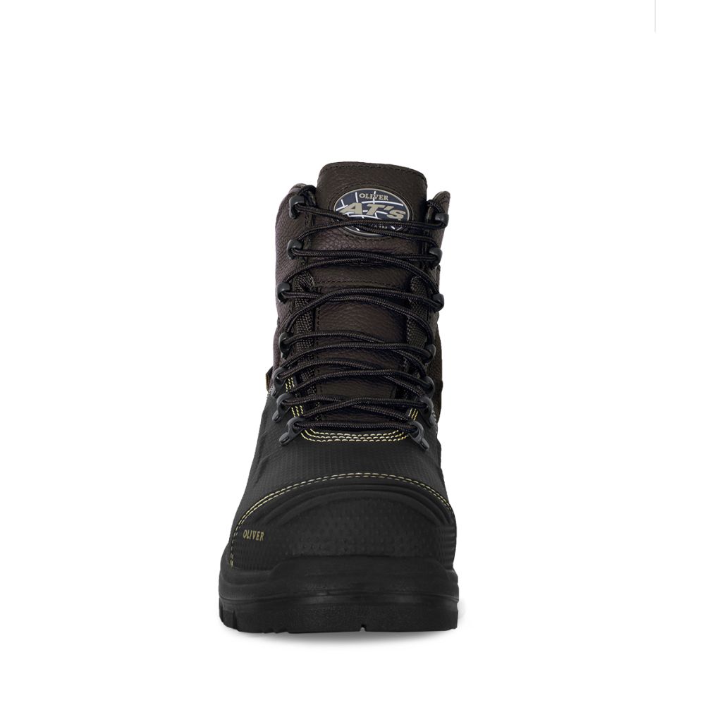 Oliver 65-490Z Brown 150Mm Zip Side Waterproof Safety Boot With Penetration Protection