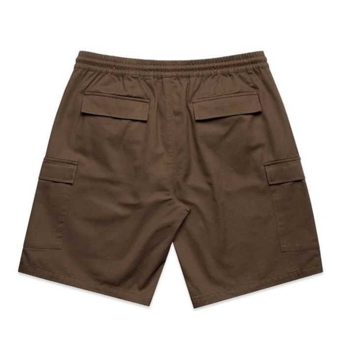 AS Colour 5925 Mens Cargo Walk Shorts 19 Inc, large flap pockets, walnut brown, back view