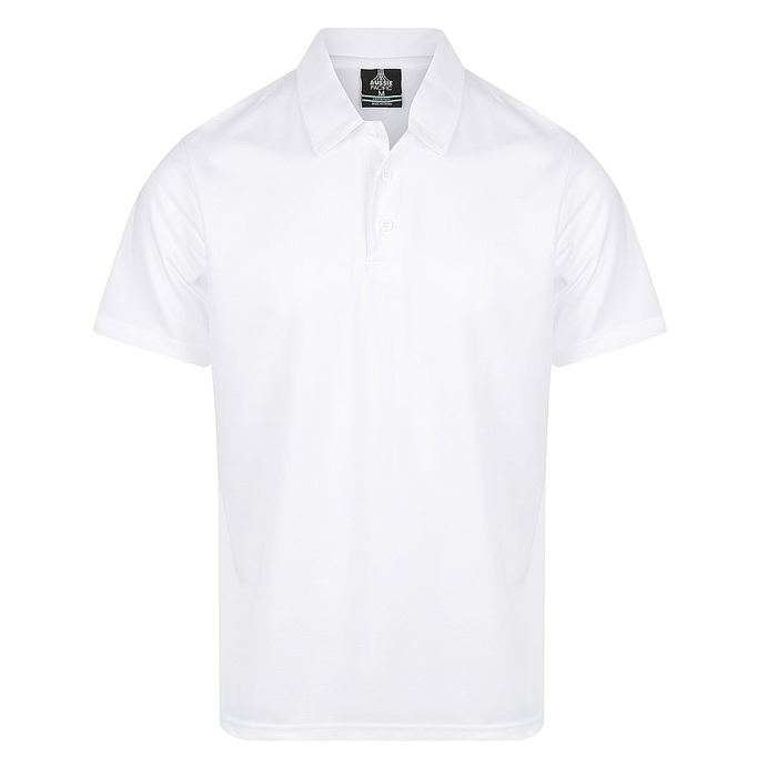 Premium white, Aussie Pacific N1307 Botany Mens Polos, front view