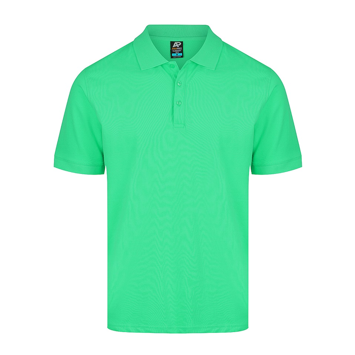 Kelly green, Aussie Pacific N1315 Mens Claremont Polo, front view
