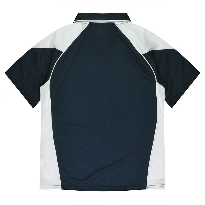navy and white, Aussie Pacific N2301 Premier Lady Polos, rear view