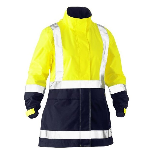 Bisley BJL6766T Womens Taped Hivis Recycled Rain Shell Jacket