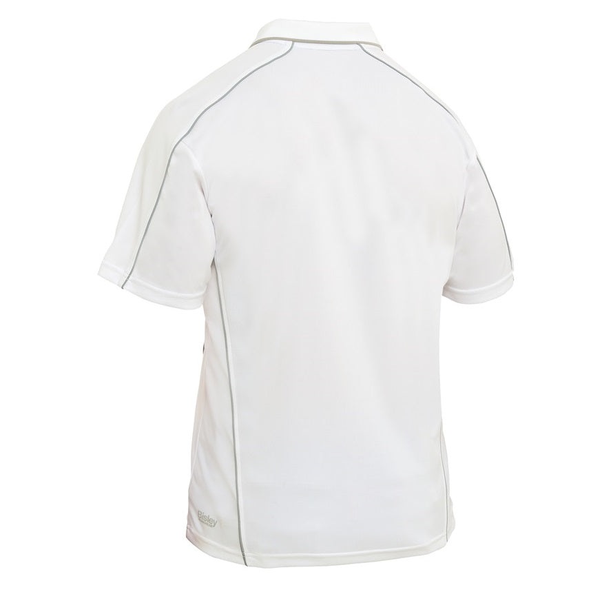 Bisley BK1425 Men's Cool Mesh Polo With Reflective Piping White