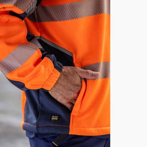Bisley BK6571T FLX & Move™ Hi Vis Taped Liquid Repellent Fleece Hoodie