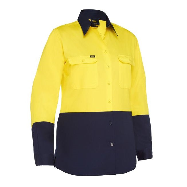 Bisley BL6895 Womens Cool Lightweight Hi Vis Drill Shirt