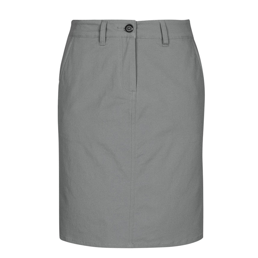 Biz Collection BS022L Ladies Chino Skirt - Grey - Alternative Front View