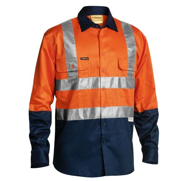 Bisley BS6267T 2-Tone Taped HiVis Drill Long Sleeve Shirt