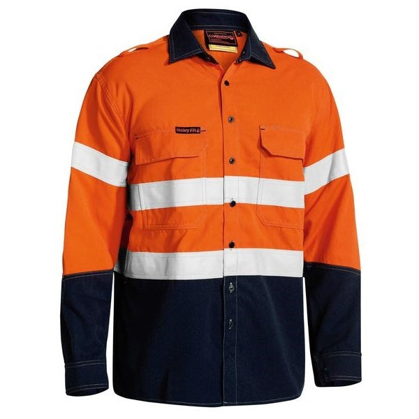 Bisley BS8082T Tencate Tecasafe Plus 700 Taped 2-Tone HiVis FR Vented Long Sleeve Shirt