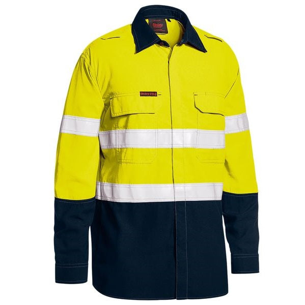 Bisley BS8237T Tencate Tecasafe Plus 480 Taped 2-Tone HiVis Lightweight FR Vented Long Sleeve Shirt