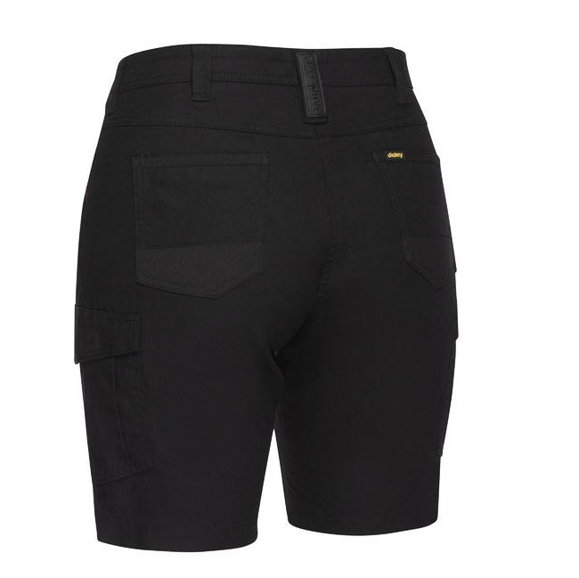 Bisley Black BSHL1044 Women's Flex&Move Cargo Work Shorts - Back view