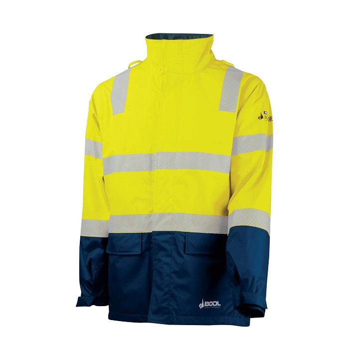 Bool BW2340T4 FR PPE3 Hi-Vis Parka With Zip-Off Sleeves And Segmented FR Tape