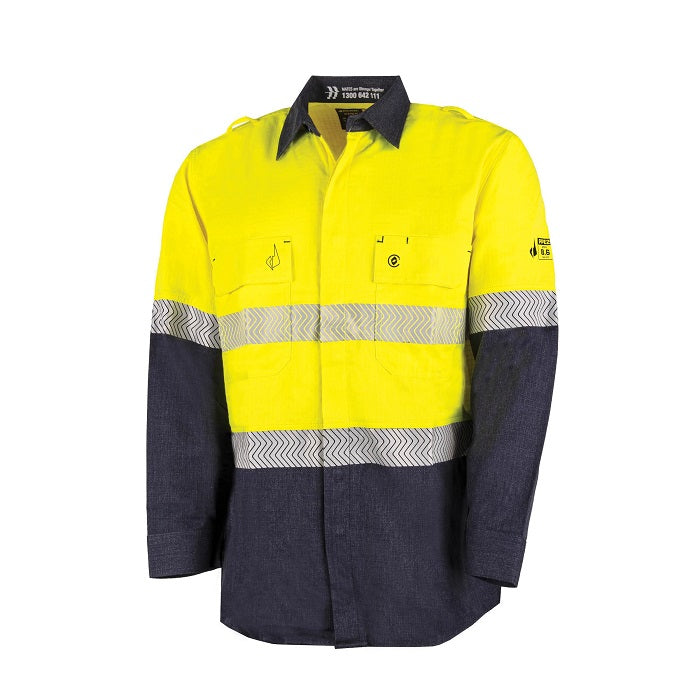 Bool BW2595T1 Regular Weight PPE2 Two Tone FR Shirt With Segmented FR Reflective Tape