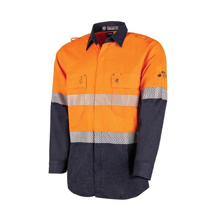 Bool BW2595T1 Regular Weight PPE2 Two Tone FR Shirt With Segmented FR Reflective Tape
