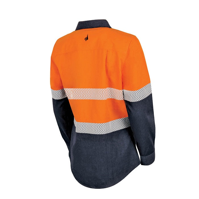 Bool BWW2595T1 Womens Regular Weight PPE2 Two Tone FR Shirt With Segmented FR Reflective Tape