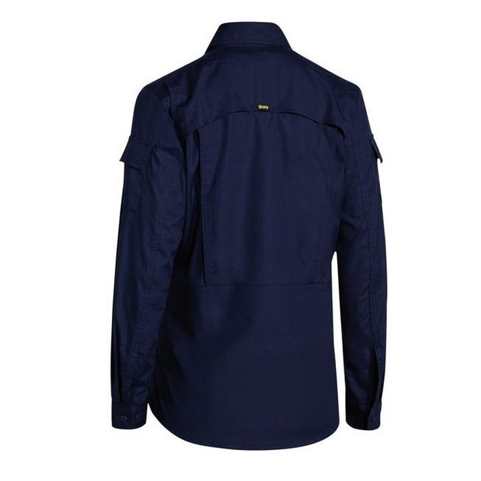 Bisley BL6414 Womens X Airflow Ripstop Long Sleeve Shirt, rear view, navy
