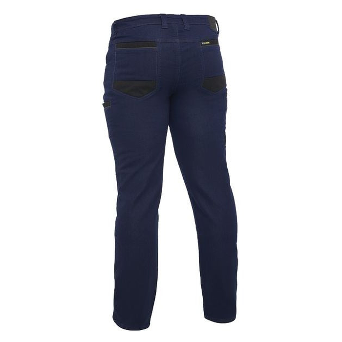 Denim navy, Bisley BP6137 Flx & Move™ Stretch Denim Jeans, rear view