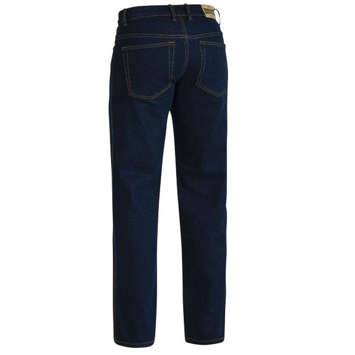Bisley BP6712 Rough RiderBlue Stretch Jeans, back view, stonewash blue
