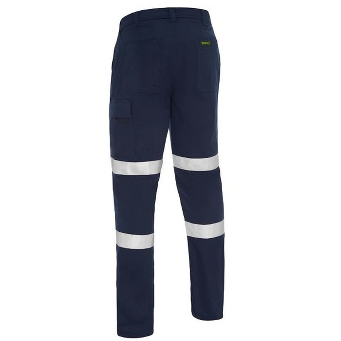 Bisley BPC6088T Taped Biomotion Recycled Cargo Work Pants, navy blue rear view