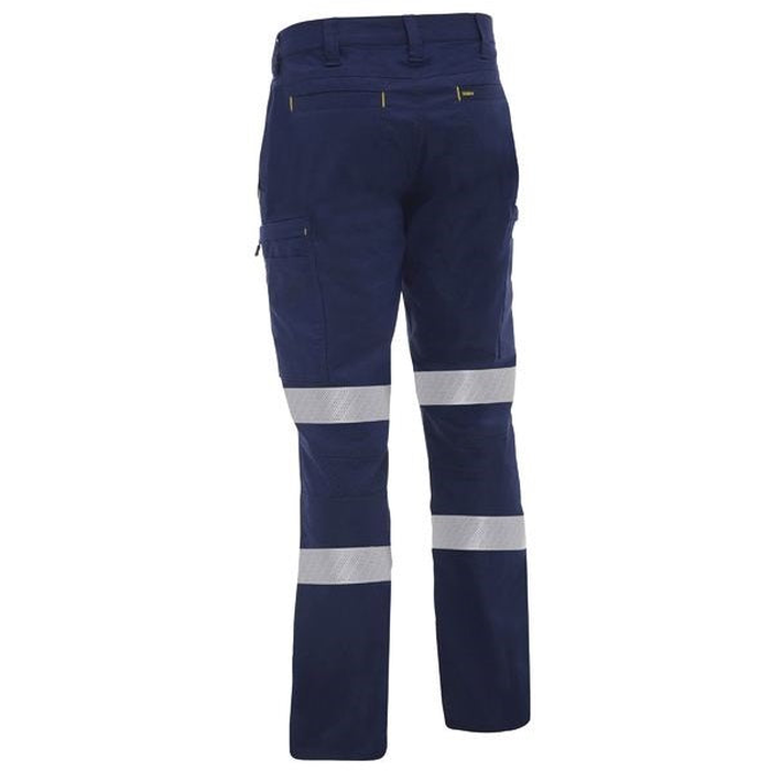 Bisley BPC6152T X Airflow™ Taped Stretch Ripstop Lightweight Cargo Pants, rear view, navy