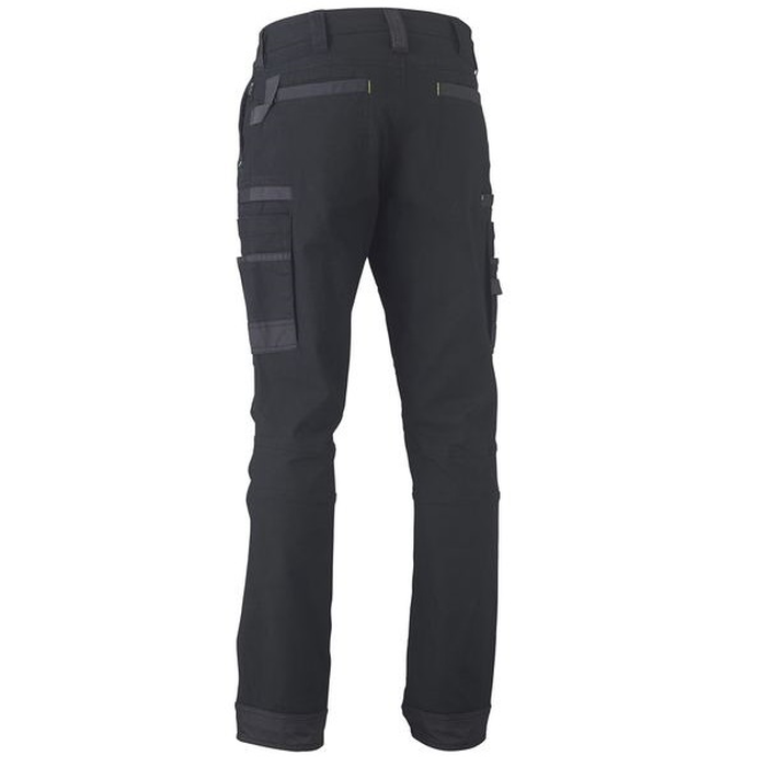 Rear view, black, Bisley BPC6331 Flex and Move Stretch Cargo Pants