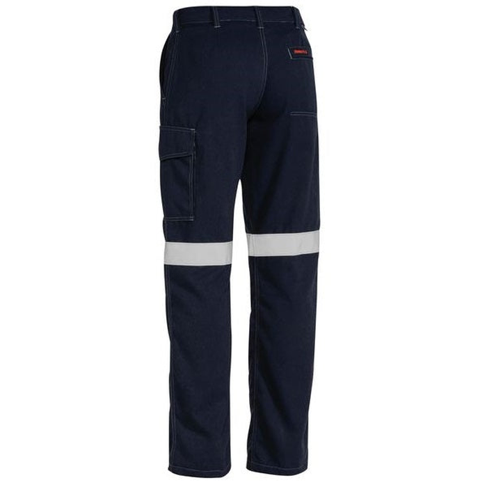 Navy, rear view, Bisley BPL8092T Womens Tencate Tecasafe Plus 700 Taped FR Cargo Pants