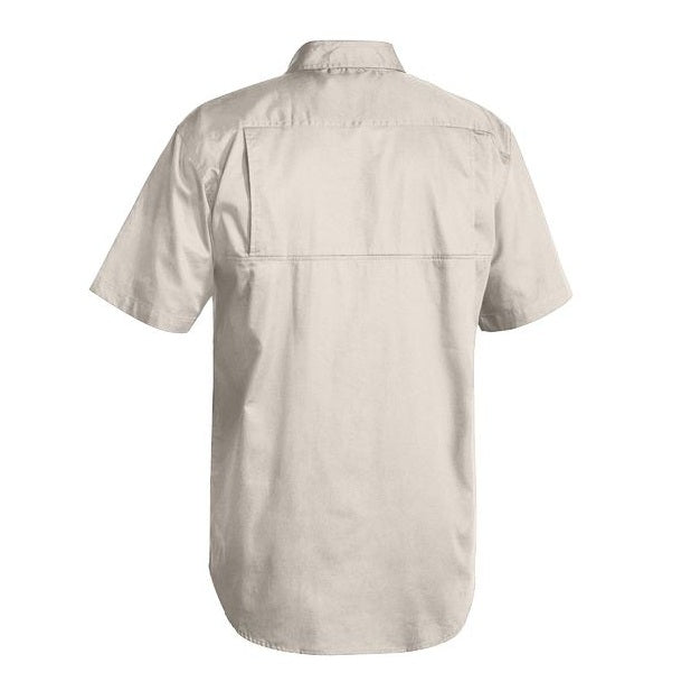 Bisley BS1893 Cool Lightweight Drill Short Sleeve Shirt, sand, rear view