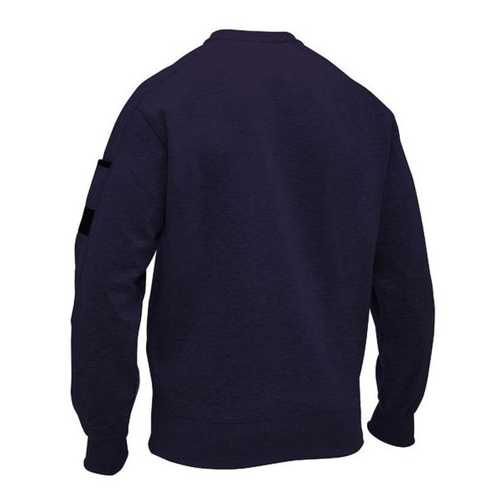 Bisley BK6723 Work Fleece Crew Neck Jumper, navy rear view