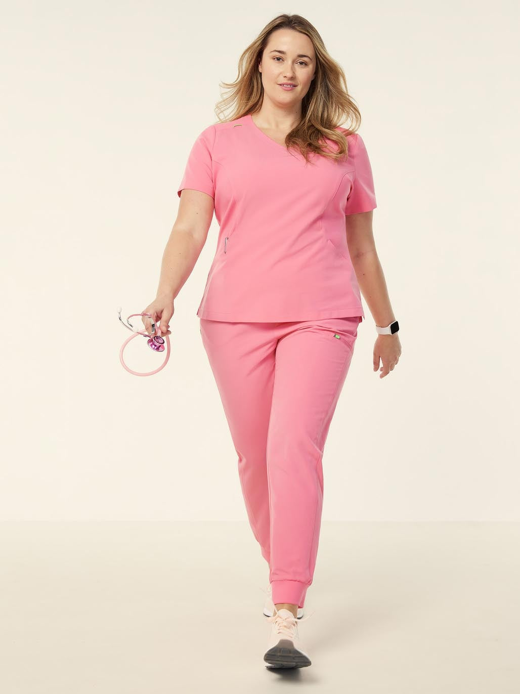 NNT CATUWX Invigorate Helen Scrub Top - Pink - Alternative Front View