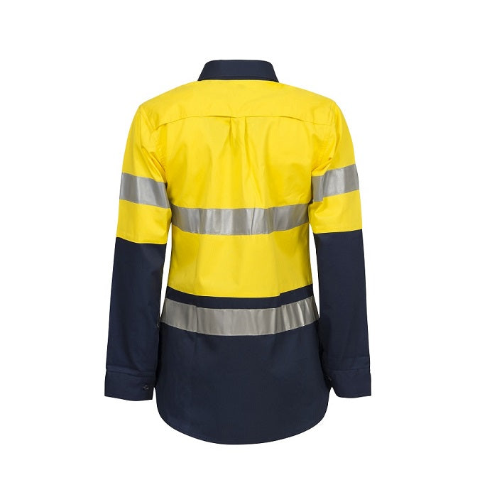 Workcraft WSL501 Ladies HiVis 2 tone L/Sleeve Shirt