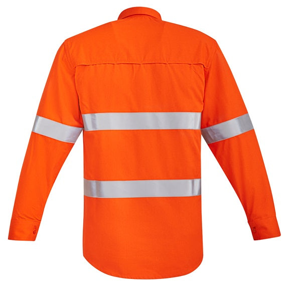 Syzmik ZW145 Mens Orange Flame HRC 2 Hoop Taped Open Front Spliced Shirt