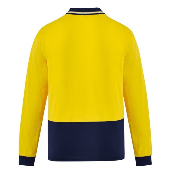 Syzmik ZH430 Mens HiVis Cotton Long Sleeve Polo